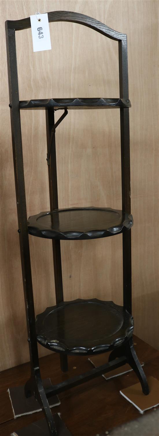 An oak three tier cake stand, H.90cm